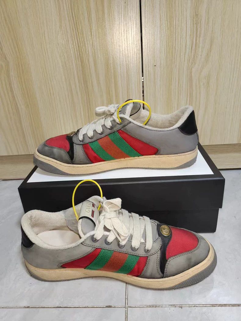 Gucci Gucci Screener Leather Low-Top Sneakers - dmc Size US 7 / EU 40 - 3 Thumbnail