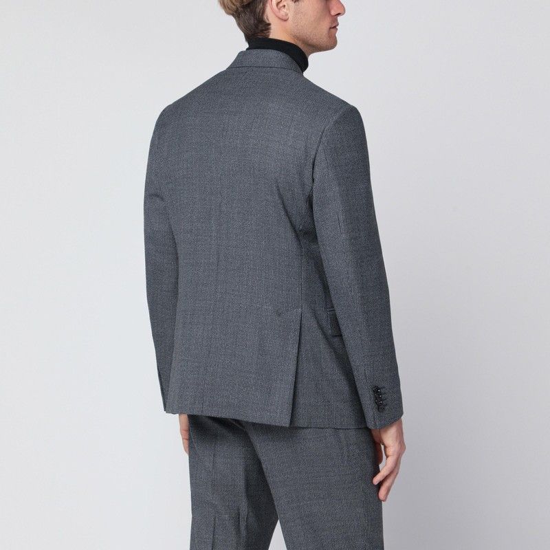 Lardini Lardini Grey Wool Double-Breasted Jacket Size US XL / EU 56 / 4 - 2 Thumbnail