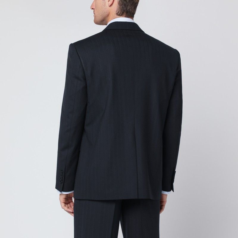 Lardini Lardini Single-Breasted Blue Wool Blend Jacket Size US XXL / EU 58 / 5 - 2 Thumbnail
