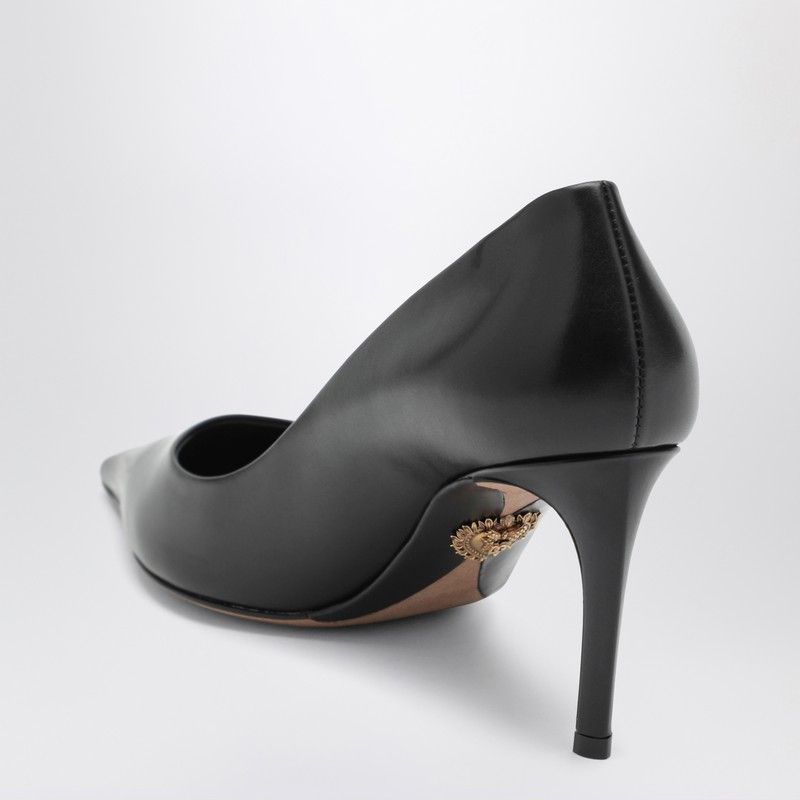 Dolce & Gabbana Dolce&Gabbana Black Calfskin Devotion Pumps Size US 7 / IT 37 - 2 Thumbnail