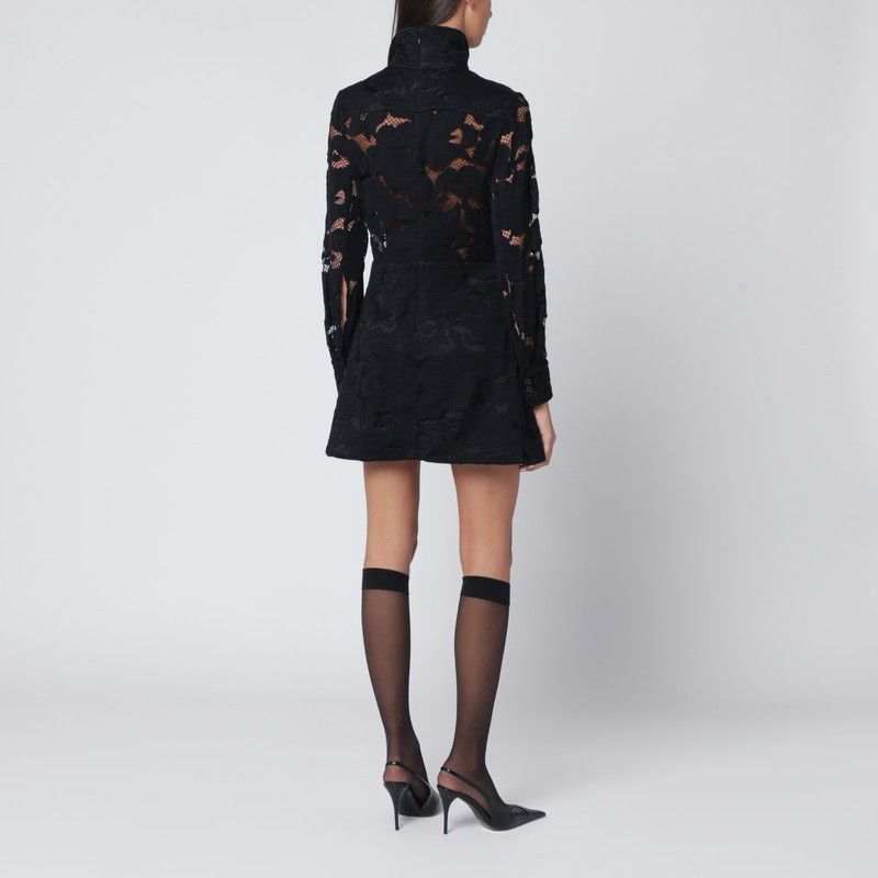 Patou Patou Black Mini Dress With Buckle Collar Size XS / US 0-2 / IT 36-38 - 2 Thumbnail