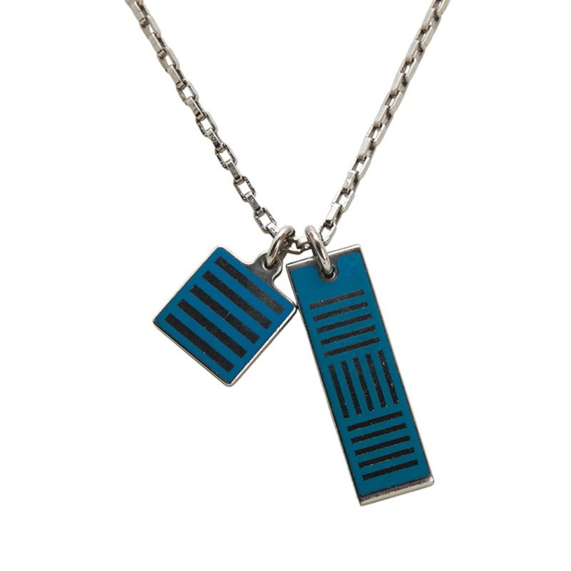 Louis Vuitton Louis Vuitton Collier Damier Colors Necklace M62596 Silver Blue Metal Women's LOUIS VUITTON Size ONE SIZE - 2 Thumbnail