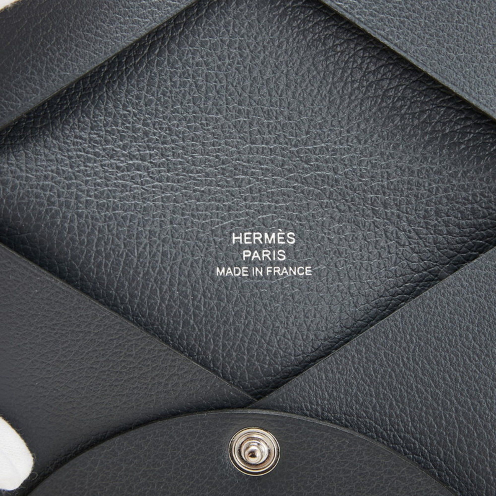 Hermes Hermès Calvi Wallet/Coin Case/Business Card Case/Card Case Gray Epsom Leather Women's HERMES Size ONE SIZE - 8 Thumbnail