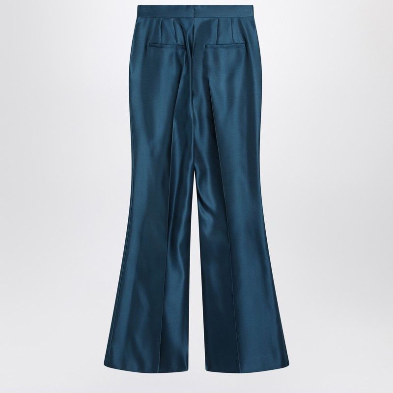 Fendi Fendi Teal Blue Duchess Satin Trousers Size 28" / US 6 / IT 42 - 2 Thumbnail