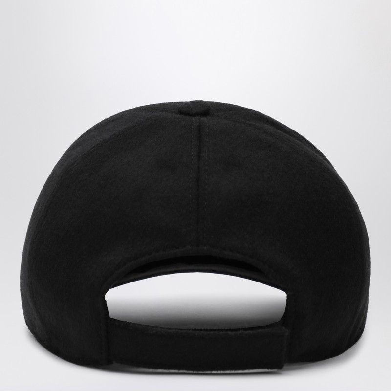 Fendi Fendi Black Wool And Cashmere Baseball Cap Size ONE SIZE - 2 Thumbnail
