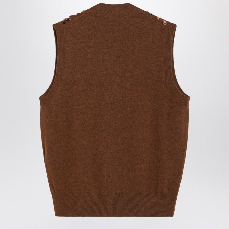 Fendi Fendi Rust Wool And Cashmere Gilet Size M / US 6-8 / IT 42-44 - 2 Thumbnail
