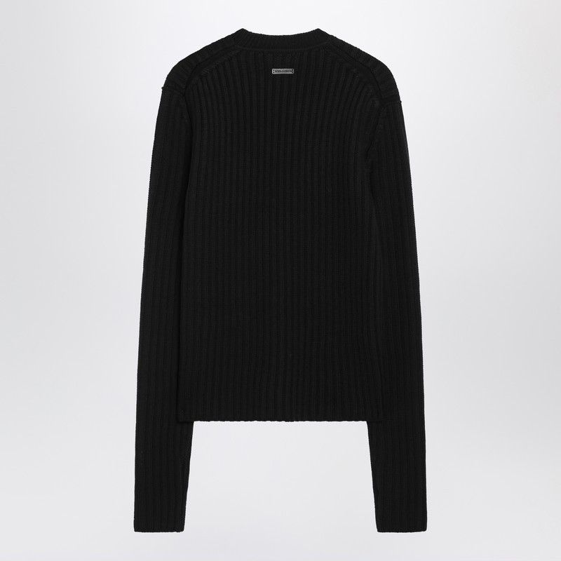 Dolce & Gabbana Dolce&Gabbana Black Ribbed Wool Sweater Size US M / EU 48-50 / 2 - 2 Thumbnail