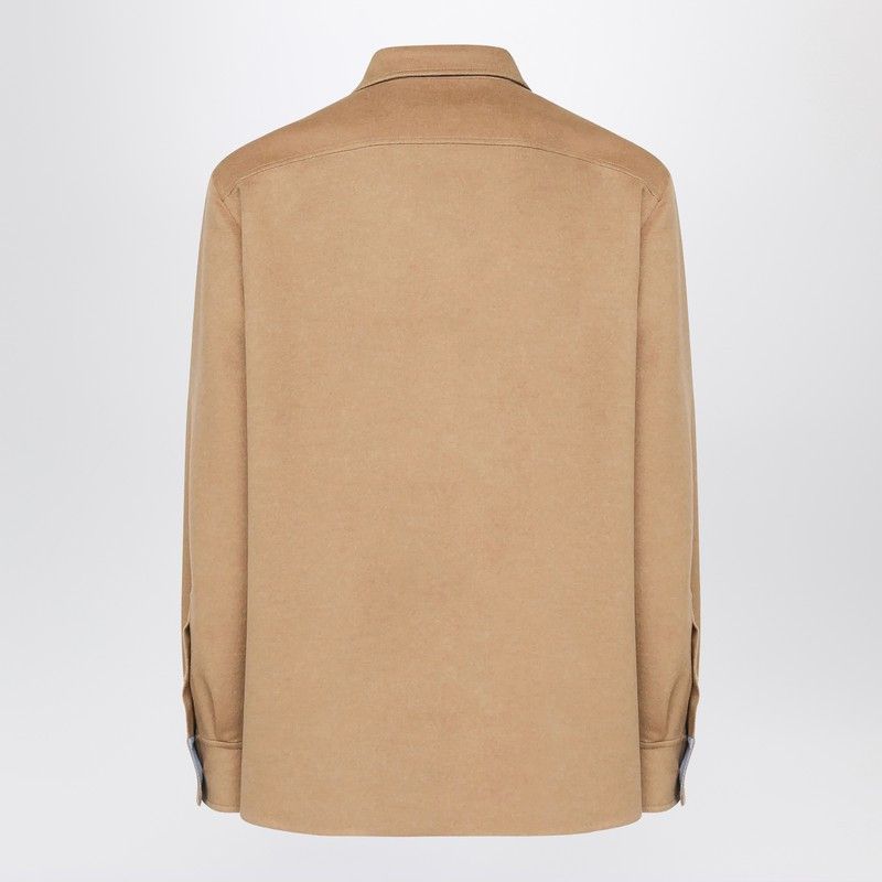 Loewe Loewe Camel-Colored Virgin Wool And Cashmere Jacket-Shirt Size US M / EU 48-50 / 2 - 2 Thumbnail