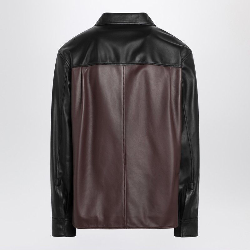 Loewe Loewe Black/Burgundy Leather Overshirt Size US L / EU 52-54 / 3 - 2 Thumbnail