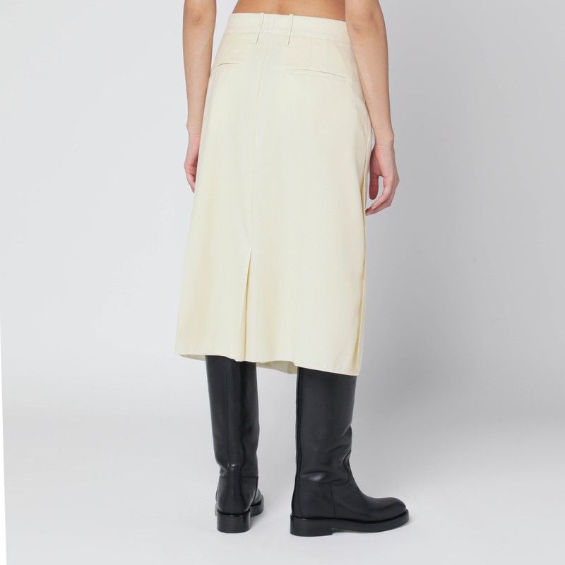 Jil Sander Jil Sander Vanilla-Coloured Wool Skirt Size 26" / US 2 / IT 38 - 2 Thumbnail