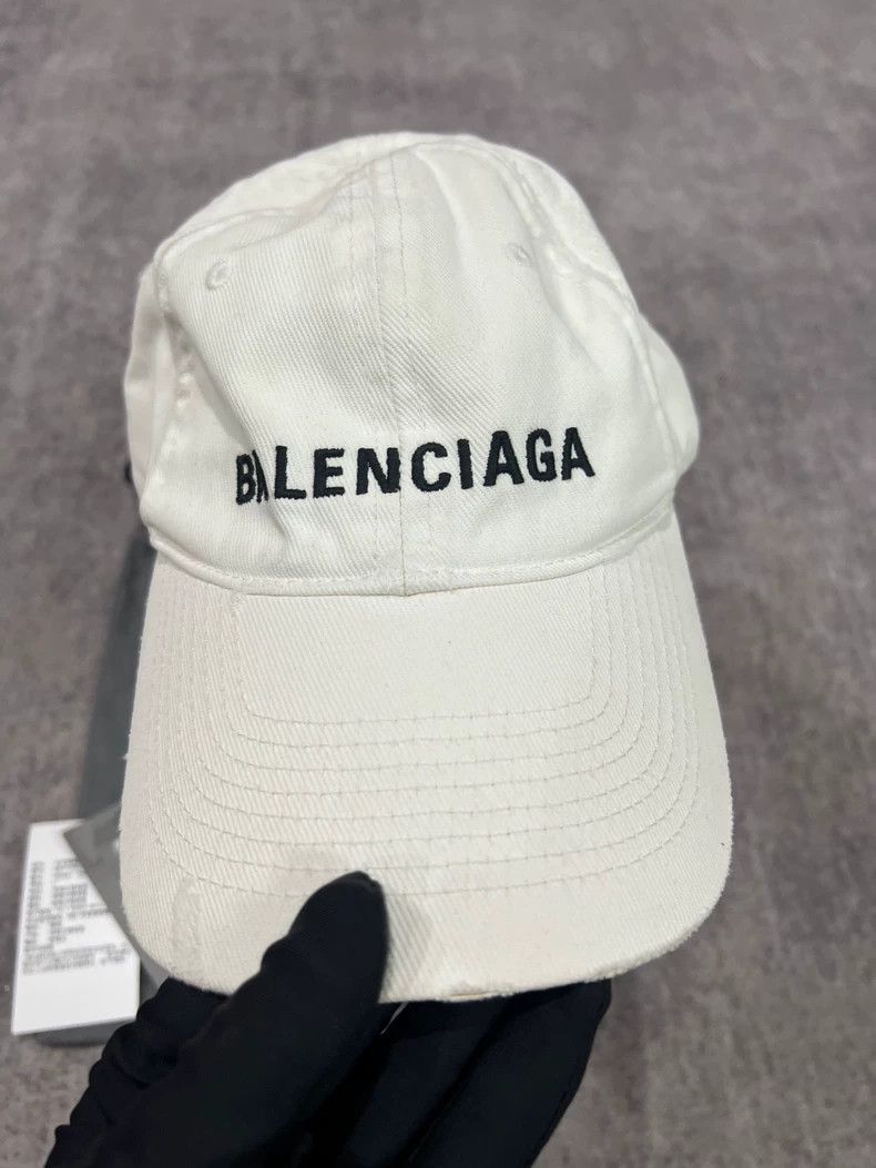 Balenciaga Balenciaga White Logo Baseball Cap-yf Size ONE SIZE - 2 Thumbnail