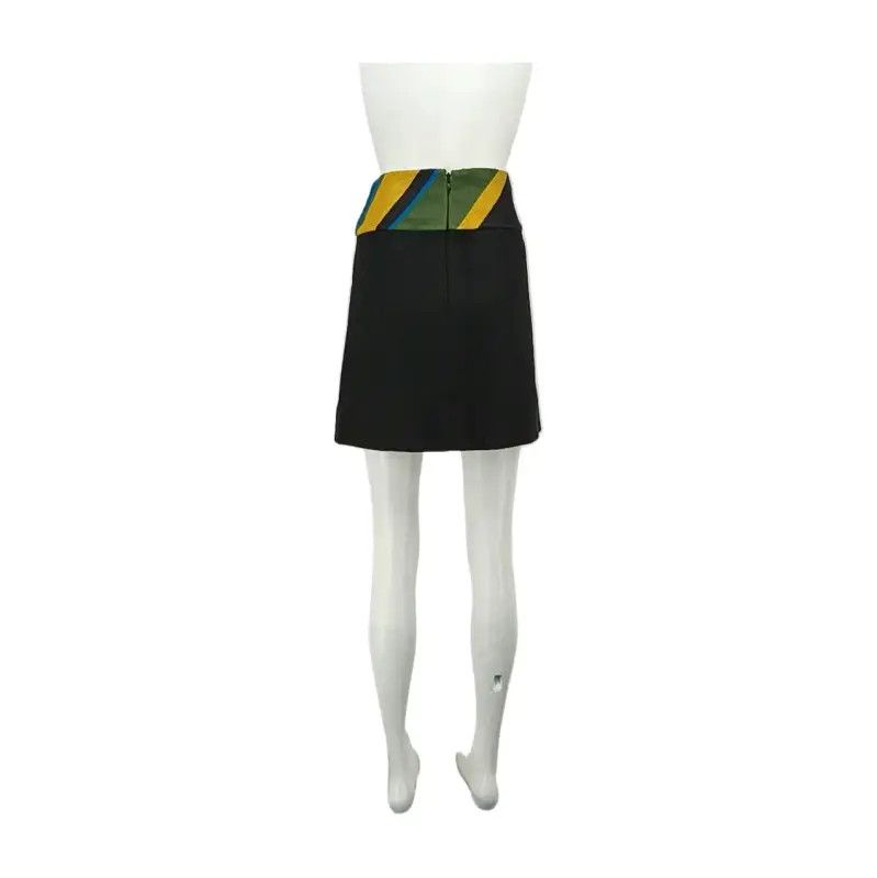 Louis Vuitton Louis Vuitton Black Cashmere Mini Skirt 0089 Size 23" - 2 Thumbnail