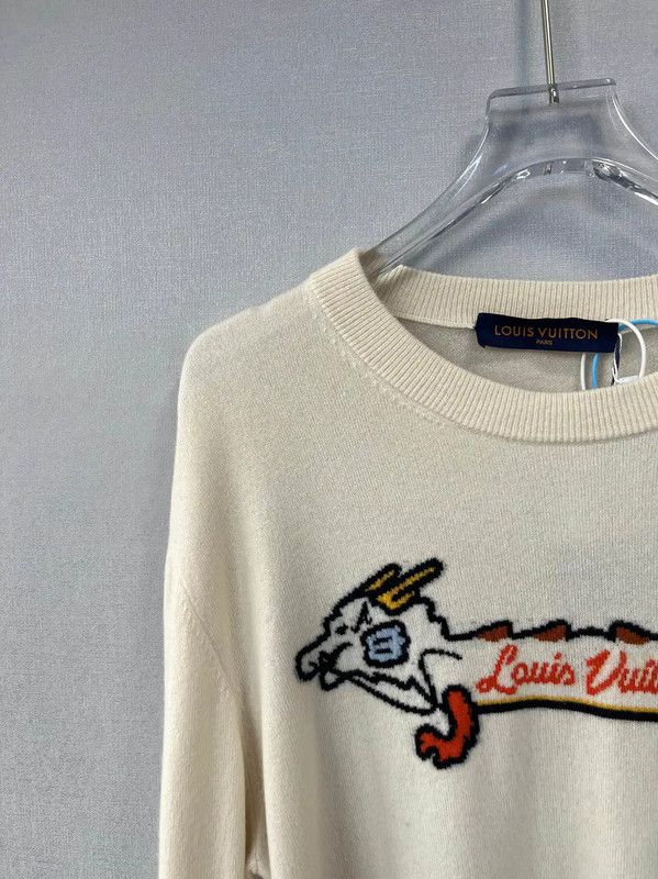 Louis Vuitton Louis Vuitton Men's Cream Cashmere Sweater 0089 Size US XXL / EU 58 / 5 - 8 Thumbnail