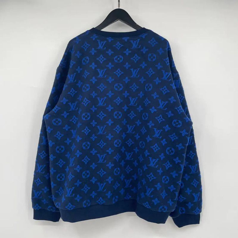 Louis Vuitton Louis Vuitton Blue Colorblock Long Sleeve Sweatshirt 0089 Size US XXL / EU 58 / 5 - 2 Thumbnail