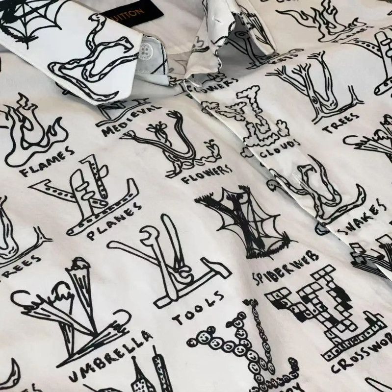 Louis Vuitton Louis Vuitton Summer White Cotton Short Sleeve Shirt 0089 Size US XXL / EU 58 / 5 - 6 Thumbnail
