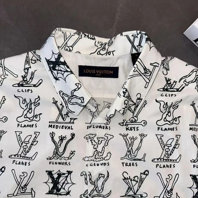 Louis Vuitton Louis Vuitton Summer White Cotton Short Sleeve Shirt 0089 Size US XXL / EU 58 / 5 - 3 Thumbnail