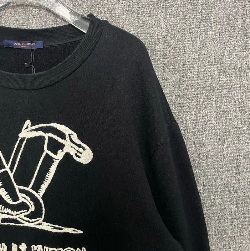 Louis Vuitton Louis Vuitton Black Knit Sweater for Men 0089 Size US XXL / EU 58 / 5 - 4 Thumbnail