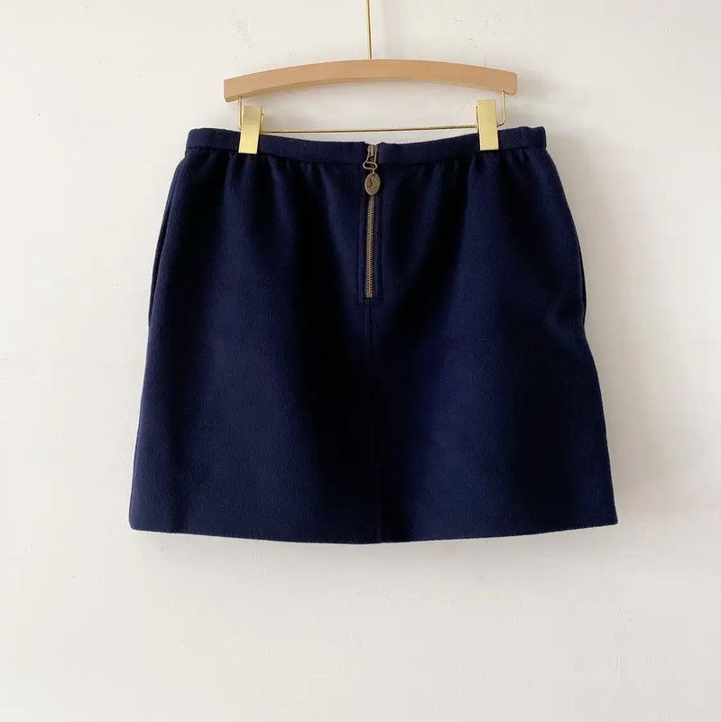 Louis Vuitton Louis Vuitton Deep Blue Cashmere Skirt 0089 Size 32" / US 10 / IT 46 - 2 Thumbnail