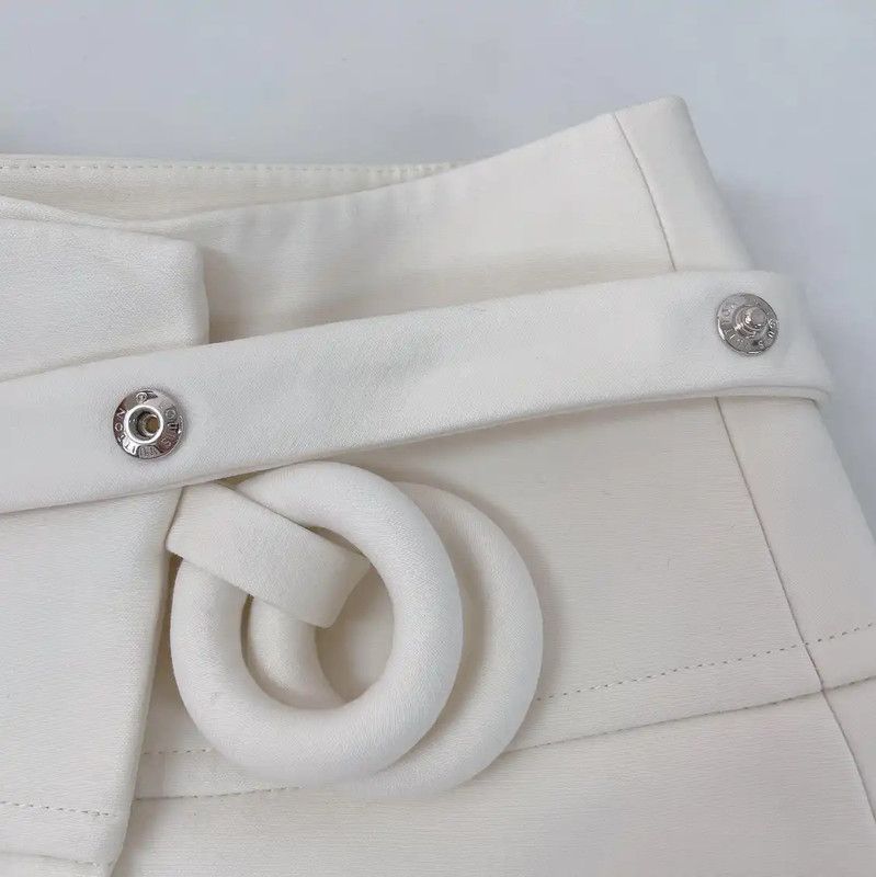 Louis Vuitton Louis Vuitton Women's White Wool A-Line Mini Skirt 0089 Size 27" / US 4 / IT 40 - 6 Thumbnail