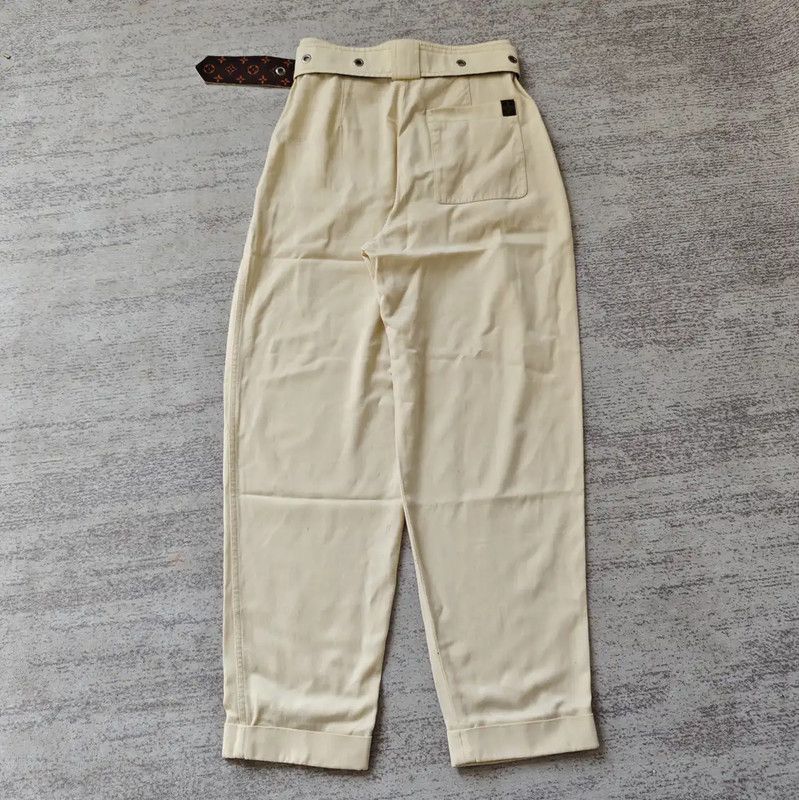 Louis Vuitton Louis Vuitton Beige Cotton Blend Casual Pants 0089 Size 28" / US 6 / IT 42 - 2 Thumbnail