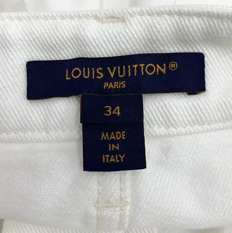 Louis Vuitton Louis Vuitton White Cotton Mini Skirt 0089 Size 22" - 7 Thumbnail
