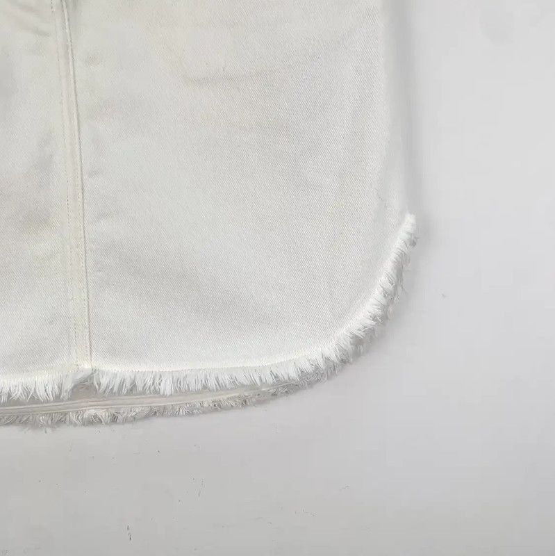 Louis Vuitton Louis Vuitton White Cotton Mini Skirt 0089 Size 22" - 4 Thumbnail