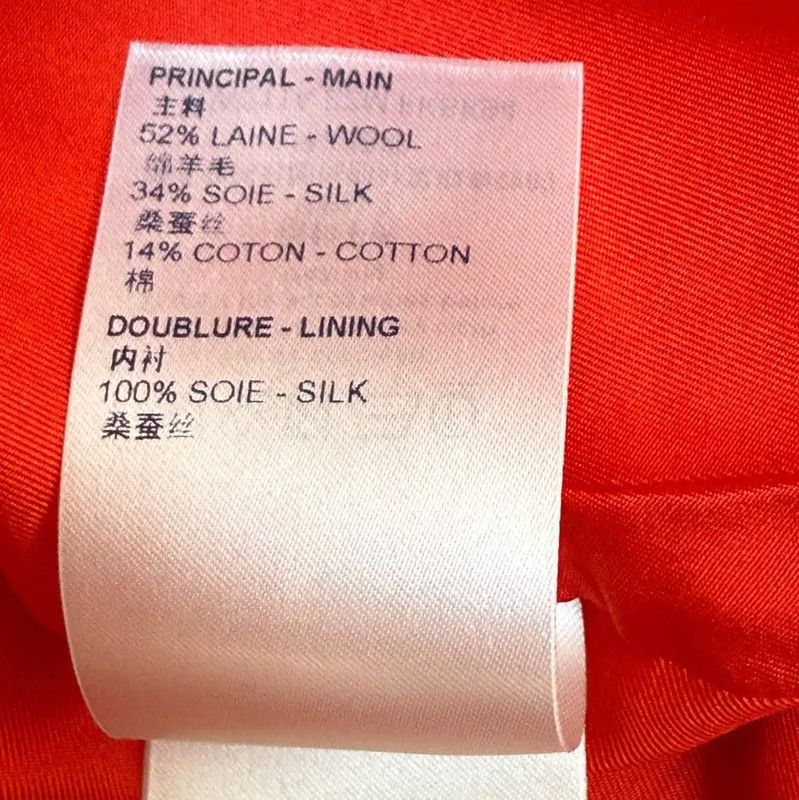 Louis Vuitton Louis Vuitton Red Wool A-Line Skirt 0089 Size 23" - 9 Thumbnail