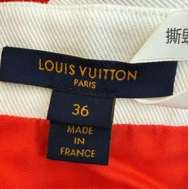 Louis Vuitton Louis Vuitton Red Wool A-Line Skirt 0089 Size 23" - 4 Thumbnail