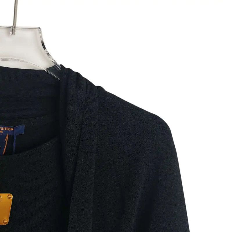 Louis Vuitton Louis Vuitton Black Wool Blend Women's Cardigan 0089 Size M / US 6-8 / IT 42-44 - 3 Thumbnail