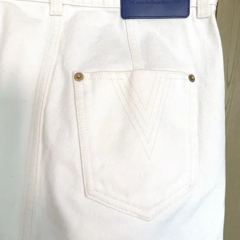 Louis Vuitton Louis Vuitton White Cotton A-Line Skirt 0089 Size 23" - 8 Thumbnail