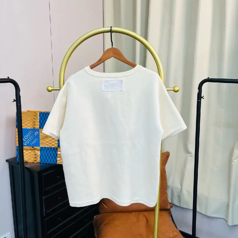 Louis Vuitton Louis Vuitton Cream Wool Women's T-Shirt 0089 Size XL / US 12-14 / IT 48-50 - 2 Thumbnail