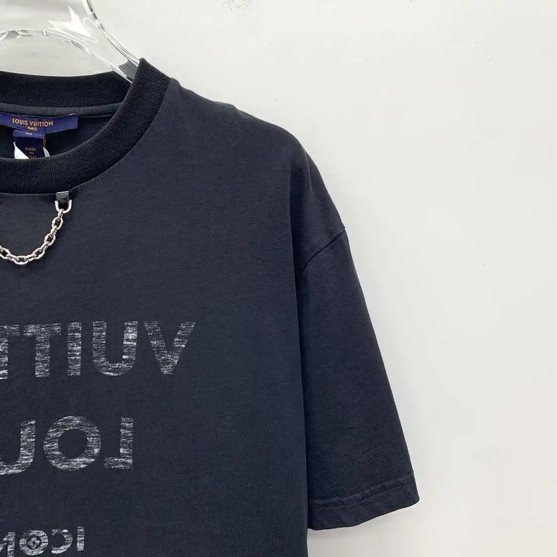 Louis Vuitton Louis Vuitton Black Cotton Women's T-Shirt 0089 Size M / US 6-8 / IT 42-44 - 3 Thumbnail