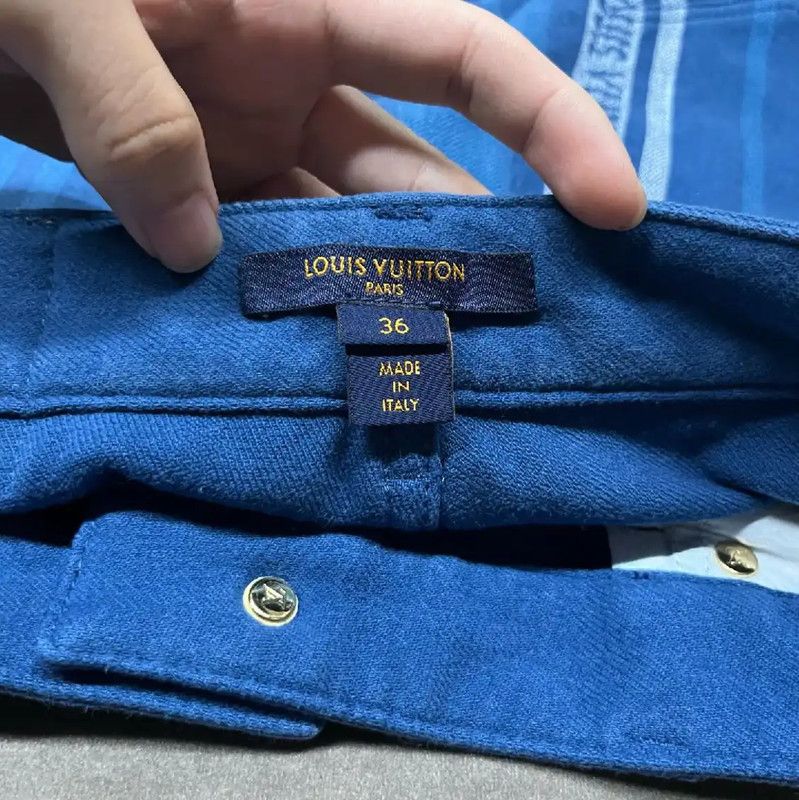 Louis Vuitton Louis Vuitton Blue Cotton Casual Pants 0089 Size 30" / US 8 / IT 44 - 3 Thumbnail