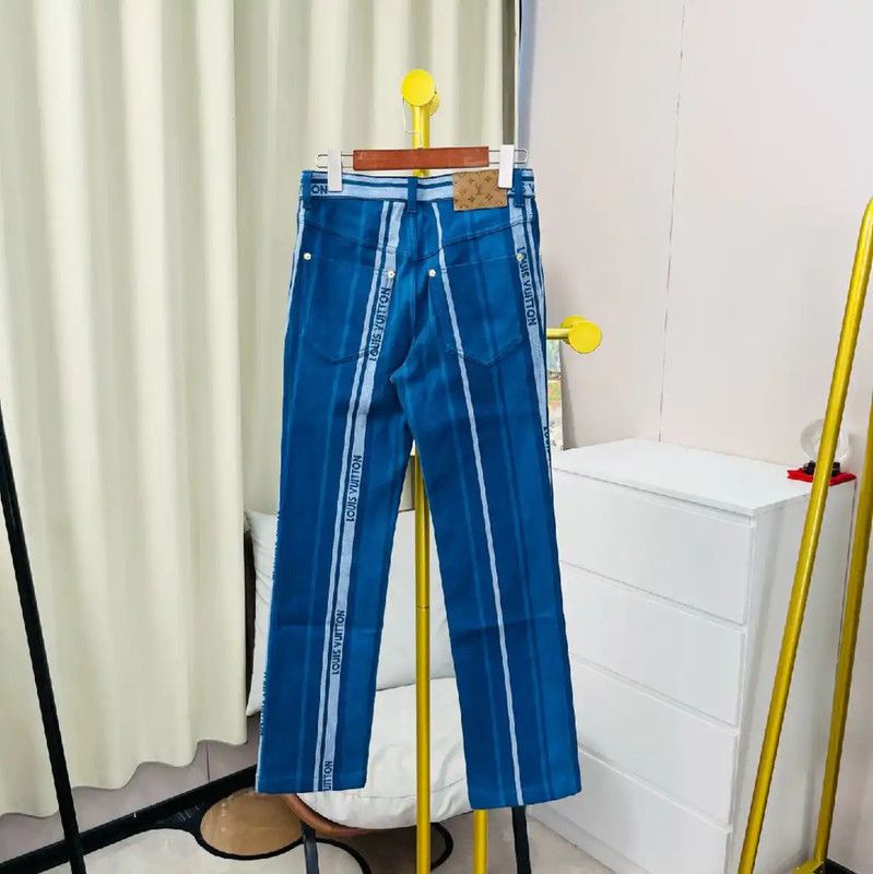 Louis Vuitton Louis Vuitton Blue Cotton Casual Pants 0089 Size 30" / US 8 / IT 44 - 2 Thumbnail