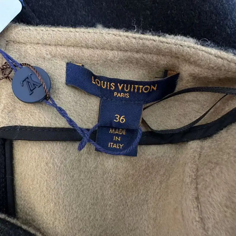 Louis Vuitton Louis Vuitton Women's Khaki Wool Mini Skirt 0089 Size 23" - 3 Thumbnail