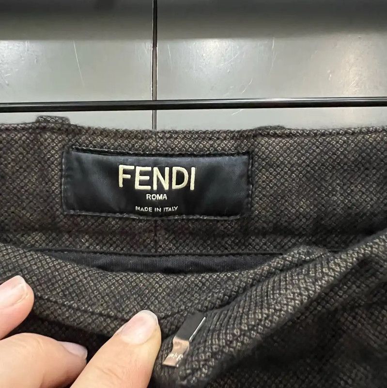 Fendi Fendi Summer Dark Brown Cotton Casual Pants 0089 Size US 30 / EU 46 - 2 Thumbnail