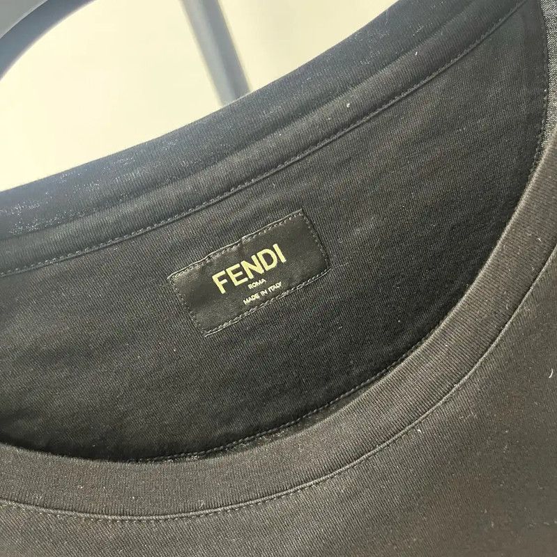 Fendi Fendi Black Cotton Short Sleeve T-Shirt 0089 Size US XXL / EU 58 / 5 - 3 Thumbnail