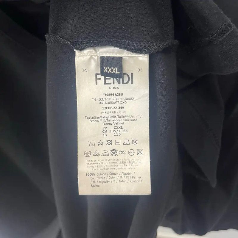 Fendi Fendi Black Cotton Short Sleeve T-Shirt 0089 Size US XXL / EU 58 / 5 - 4 Thumbnail