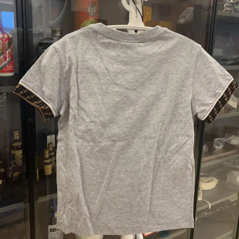 Fendi Fendi Gray Cotton Short Sleeve T-Shirt 0089 Size US XXS / EU 40 - 2 Thumbnail