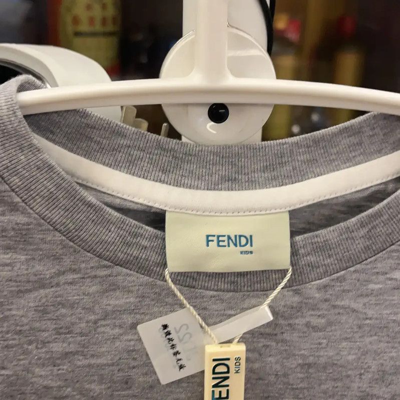 Fendi Fendi Gray Cotton Short Sleeve T-Shirt 0089 Size US XXS / EU 40 - 4 Thumbnail