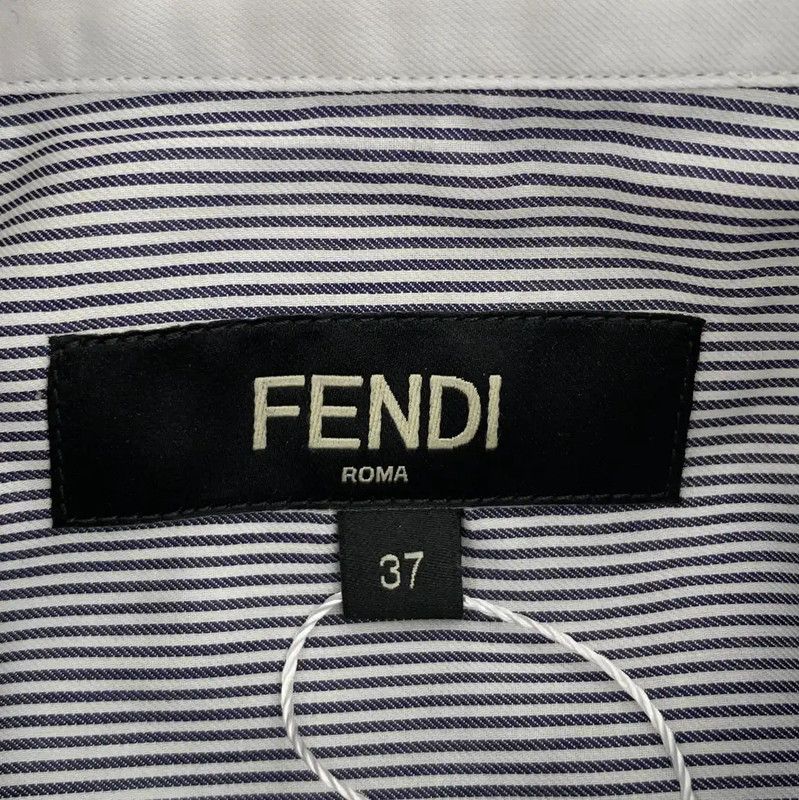 Fendi Fendi Blue Cotton Long Sleeve Shirt 0089 Size US M / EU 48-50 / 2 - 6 Thumbnail