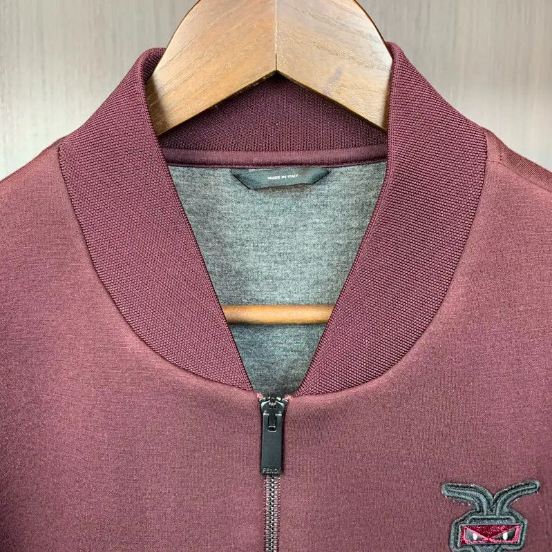 Fendi Fendi Red Cotton Zip Bomber Jacket for Men 0089 Size US M / EU 48-50 / 2 - 3 Thumbnail