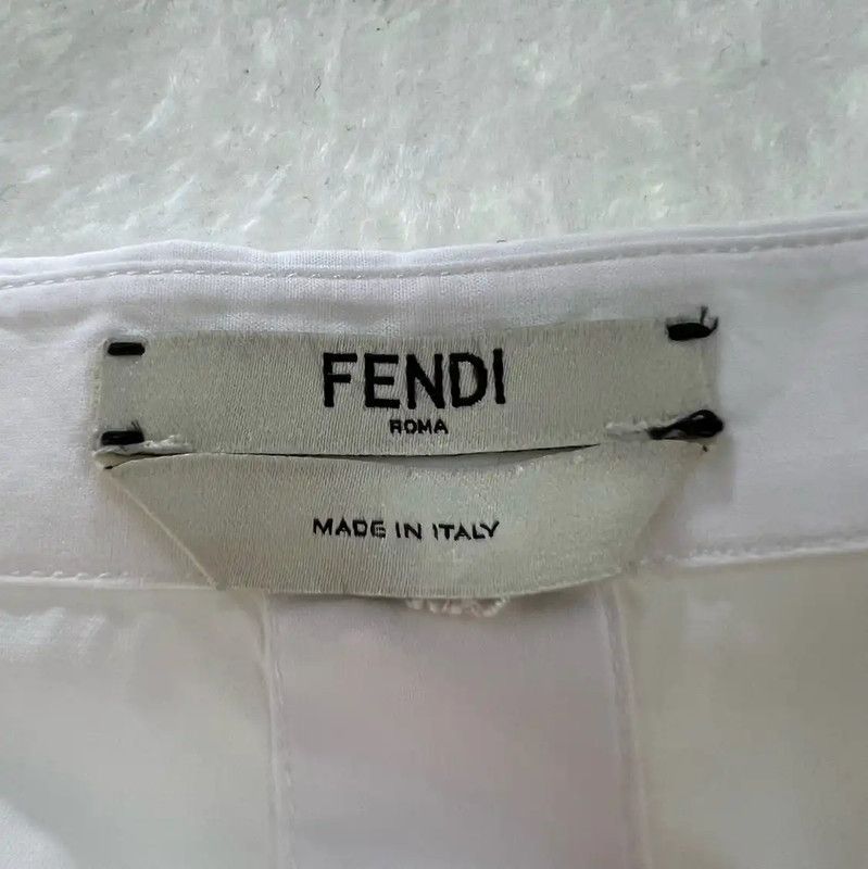 Fendi Fendi Short Sleeve White Cotton Shirt 0089 Size US M / EU 48-50 / 2 - 5 Thumbnail