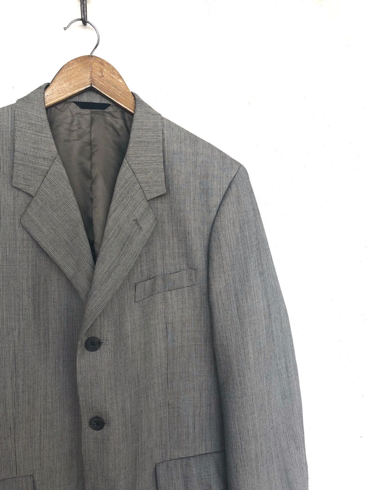 Yohji Yamamoto Yohji Yamamoto Small Checked Wool Blend Button Blazer Jacket Size US M / EU 48-50 / 2 - 3 Thumbnail