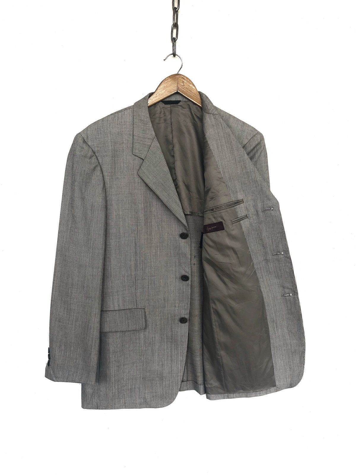 Yohji Yamamoto Yohji Yamamoto Small Checked Wool Blend Button Blazer Jacket Size US M / EU 48-50 / 2 - 1 Thumbnail