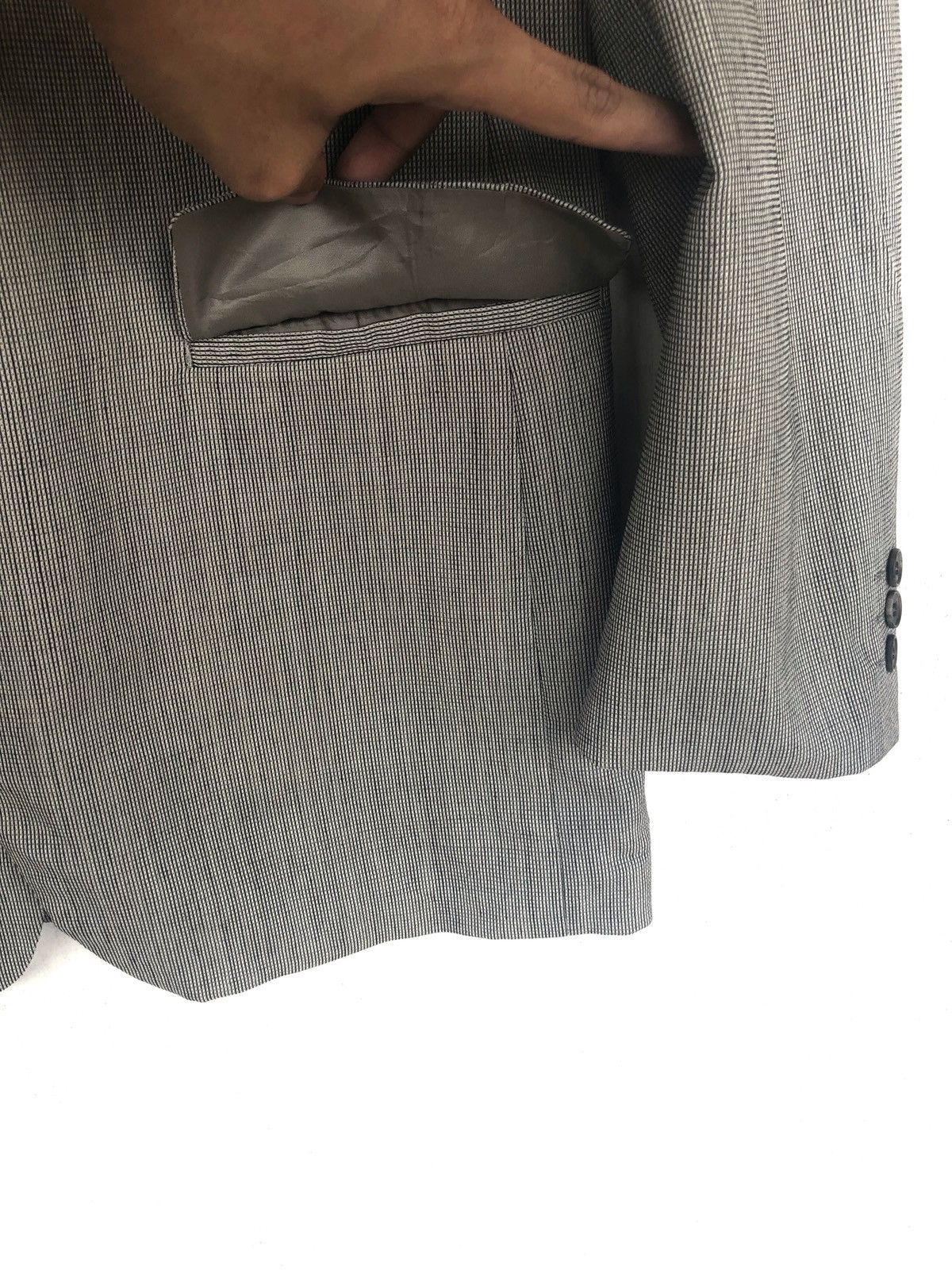 Yohji Yamamoto Yohji Yamamoto Small Checked Wool Blend Button Blazer Jacket Size US M / EU 48-50 / 2 - 5 Thumbnail