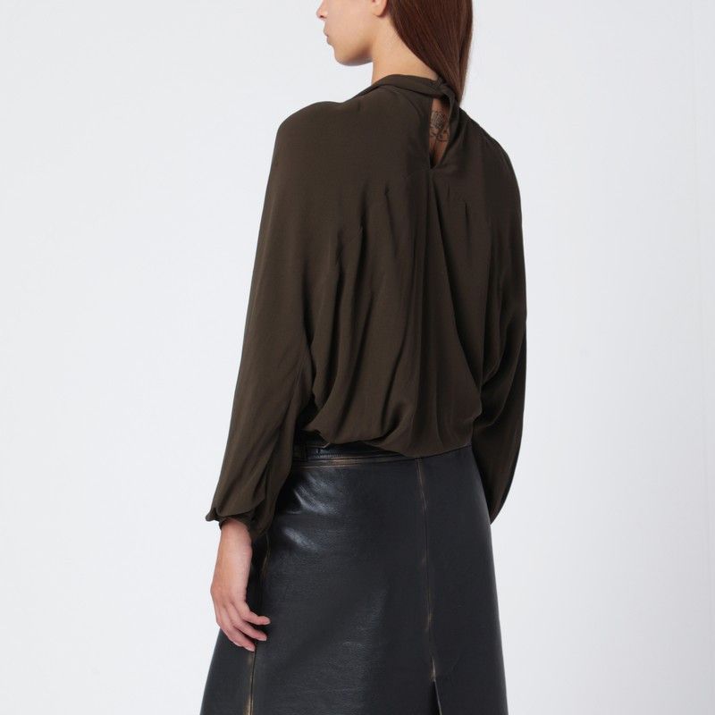 Namacheko Namacheko Black Draped Silk Top Size S / US 4 / IT 40 - 2 Thumbnail
