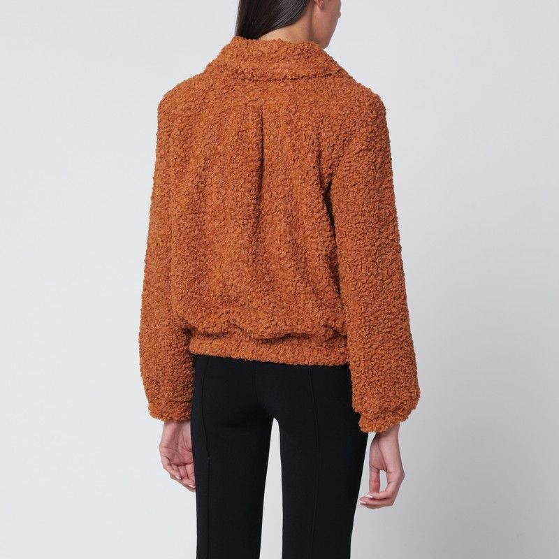 Patou Patou Pumpkin-Coloured Faux Fur Bomber Jacket Size S / US 4 / IT 40 - 2 Thumbnail