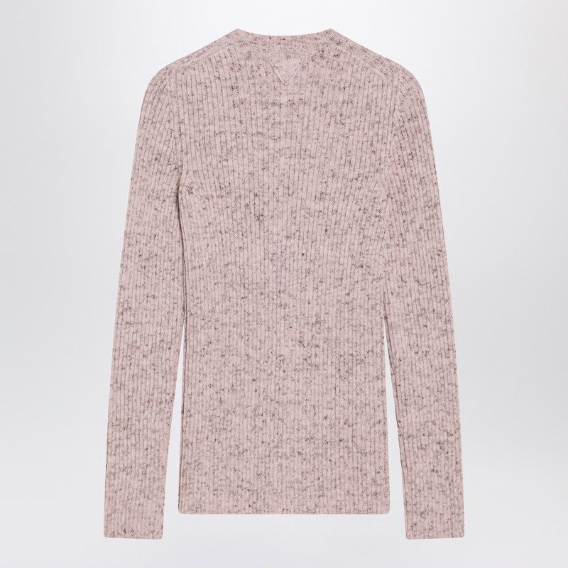 Prada Pink Ribbed Wool Cardigan
