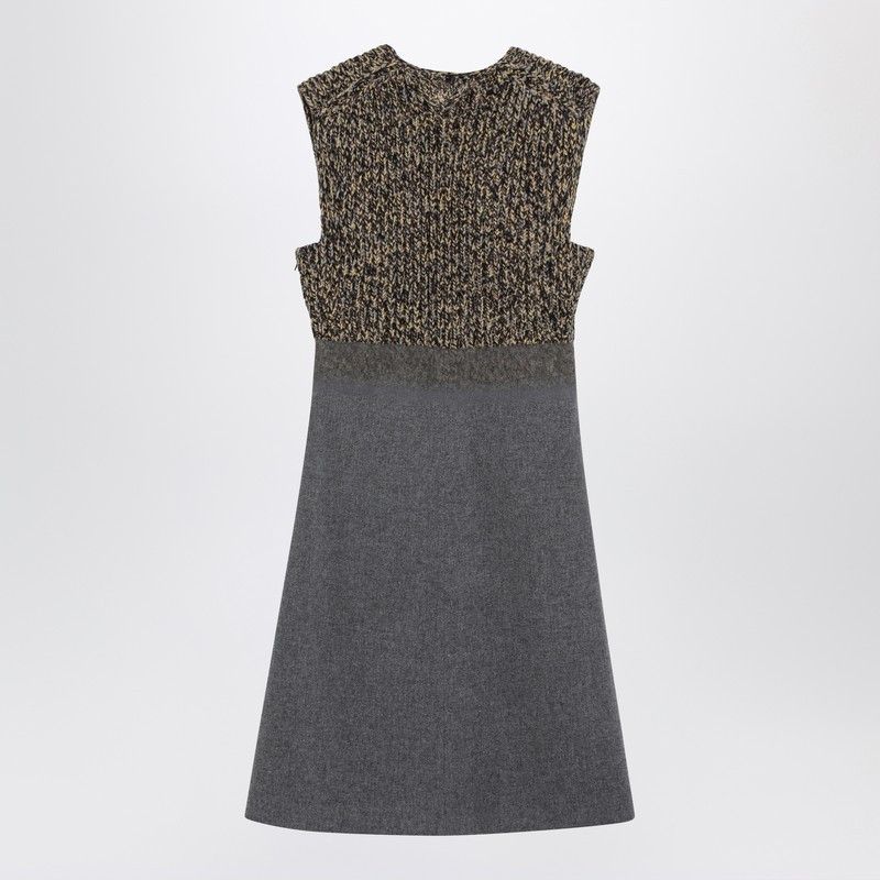 Prada Prada Sleeveless Grey Wool And Cashmere Dress Size M / US 6-8 / IT 42-44 - 2 Thumbnail